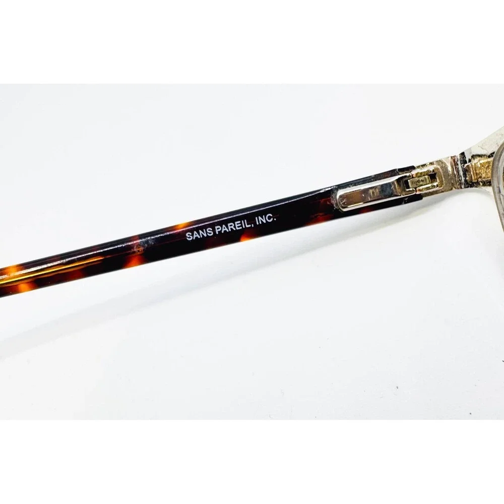 Sans Pareil Eyeglasses Womens Black Silver Tortoise Cat Eye 52-17-135
